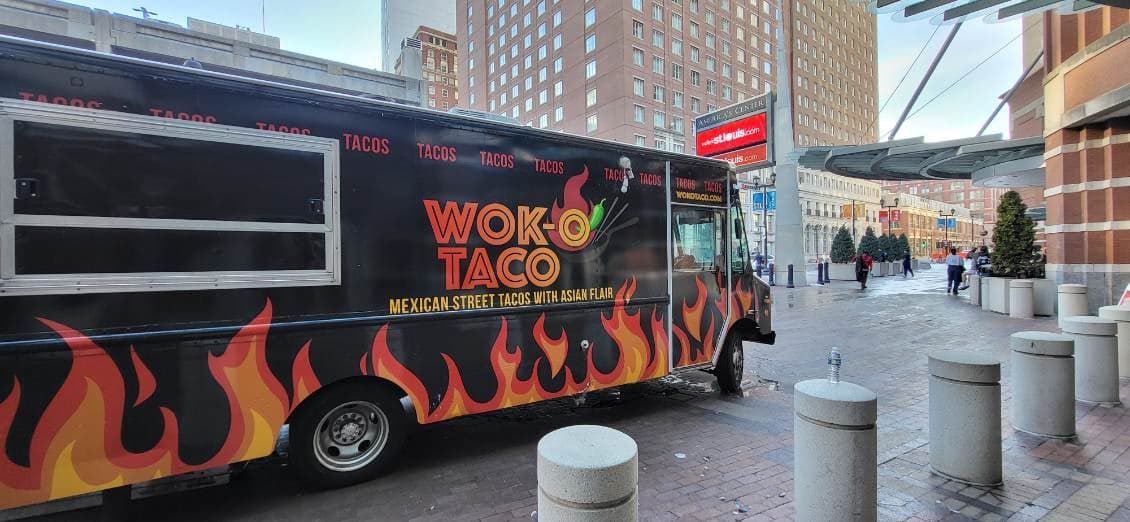 Wok-O Taco food truck serving in downtown St. Louis